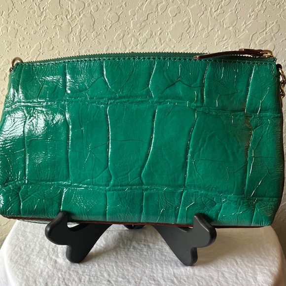 Kate Spade:Byrd Knightbridhed Croc Embossed Emerald Green Shoulder Bag-Gold Tone - Picture 10 of 15